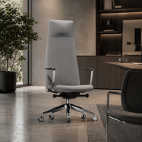 Sillón Ejecutivo Lorenzo Respaldo Alto Tapizado en Piel Accesorios en Aluminio RP-5050/AL