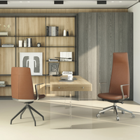 Sillón Ejecutivo Lorenzo Respaldo Alto Tapizado en Piel Accesorios en Aluminio RP-5050/AL