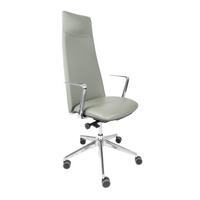Sillón Ejecutivo Lorenzo Respaldo Alto Tapizado en Piel Accesorios en Aluminio RP-5050/AL