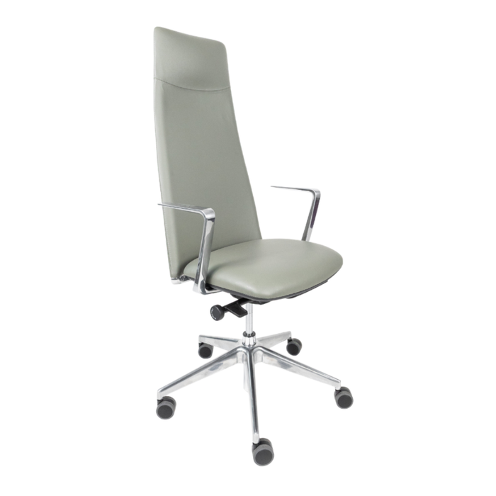 Sillón Ejecutivo Lorenzo Respaldo Alto Tapizado en Piel Accesorios en Aluminio RP-5050/AL