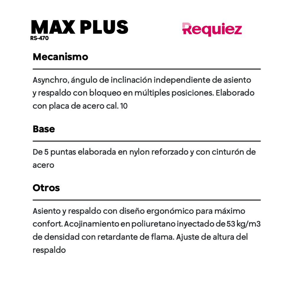 Silla Operativa Max Plus RS-470