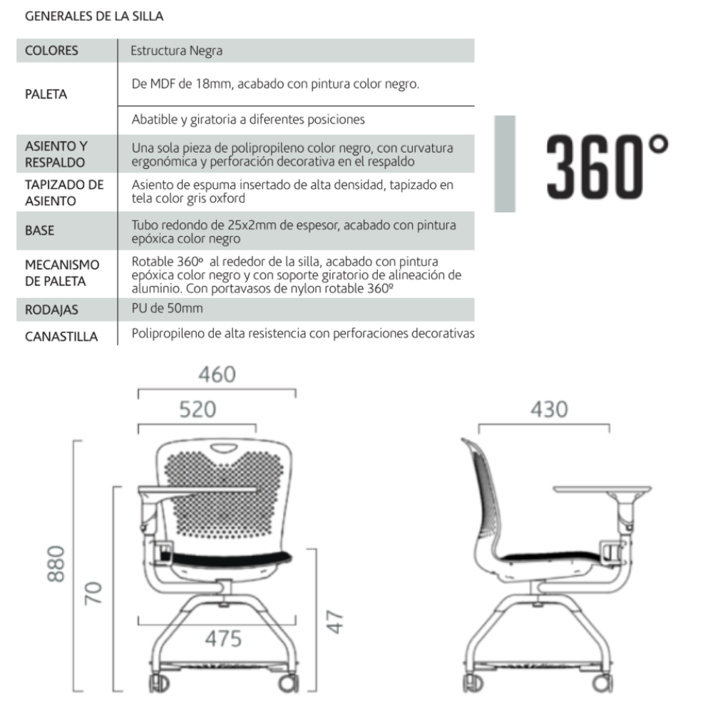Pupitre Escolar 360