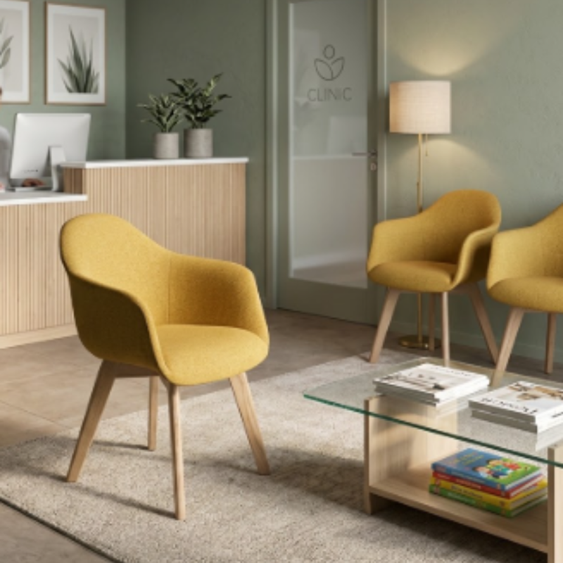 Silla Interior Alessia Base 4 Patas Madera