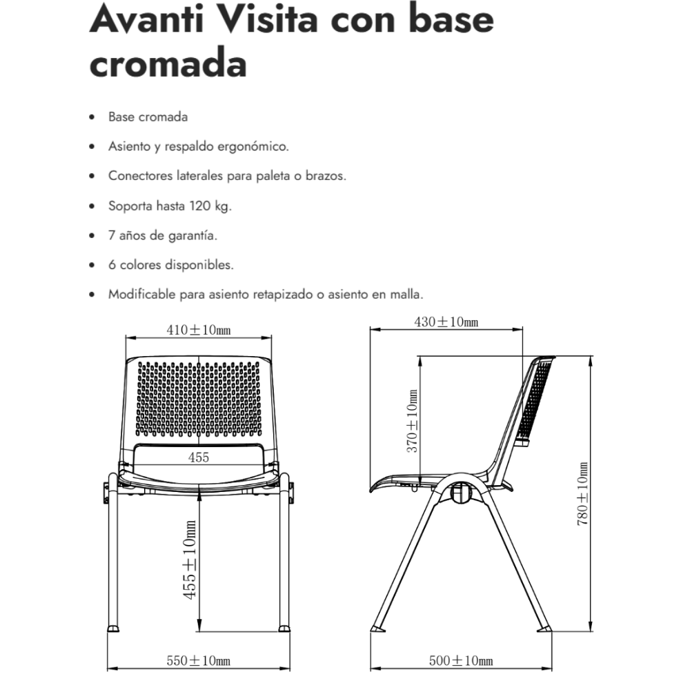 Silla Avanti Visita Patas Cromadas