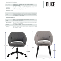 Silla Tapizada en Tela Duke