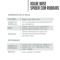 Silla Ergonómica Base Spider Kolbe
