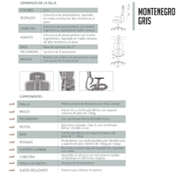 Silla Directiva Montenegro Gris