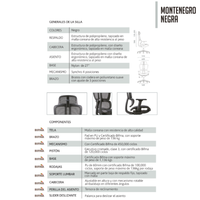 Silla Directiva Montenegro Negra
