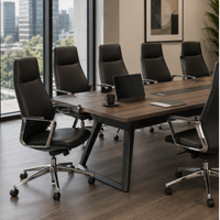 Silla Stark Tapizada en Vinil para Sala de Juntas Respaldo Alto
