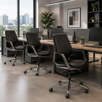 Silla Stark Tapizada en Vinil para Sala de Juntas Respaldo medio