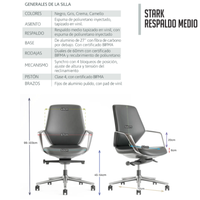 Silla Stark Tapizada en Vinil para Sala de Juntas Respaldo medio