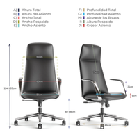 Silla Stellar Tapizada en Vinil para Sala de Juntas Respaldo Alto