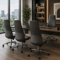 Silla Stellar Tapizada en Vinil para Sala de Juntas Respaldo Alto