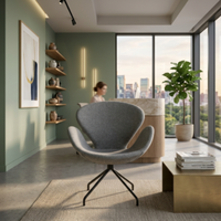 Silla Tapizada en Tela Swan Base Spider