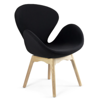 Silla Tapizada en Tela Swan Base de Madera