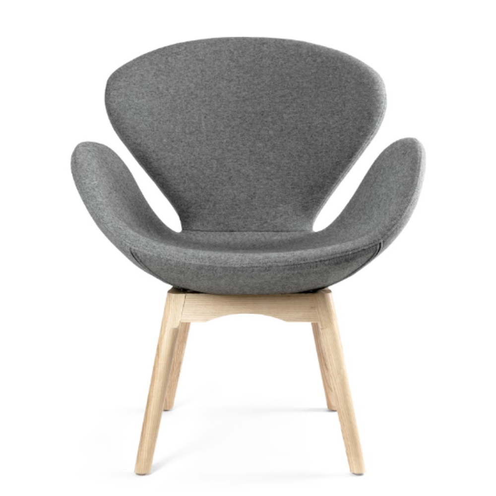 Silla Tapizada en Tela Swan Base de Madera