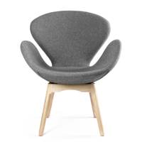 Silla Tapizada en Tela Swan Base de Madera