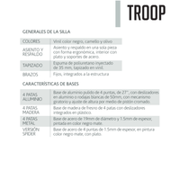 Silla Tapizada Vinil Troop Base 4 Patas
