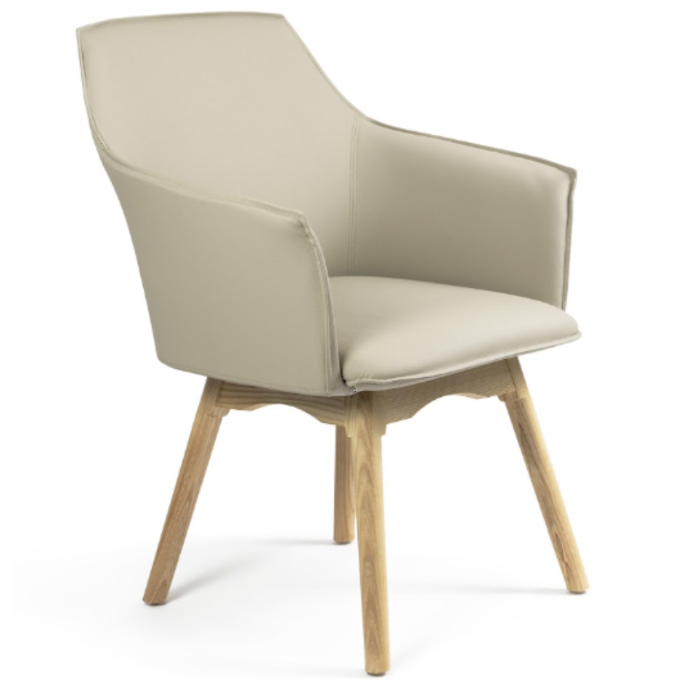 Silla Tapizada Vinil Troop Base de Madera