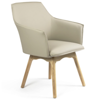 Silla Tapizada Vinil Troop Base de Madera