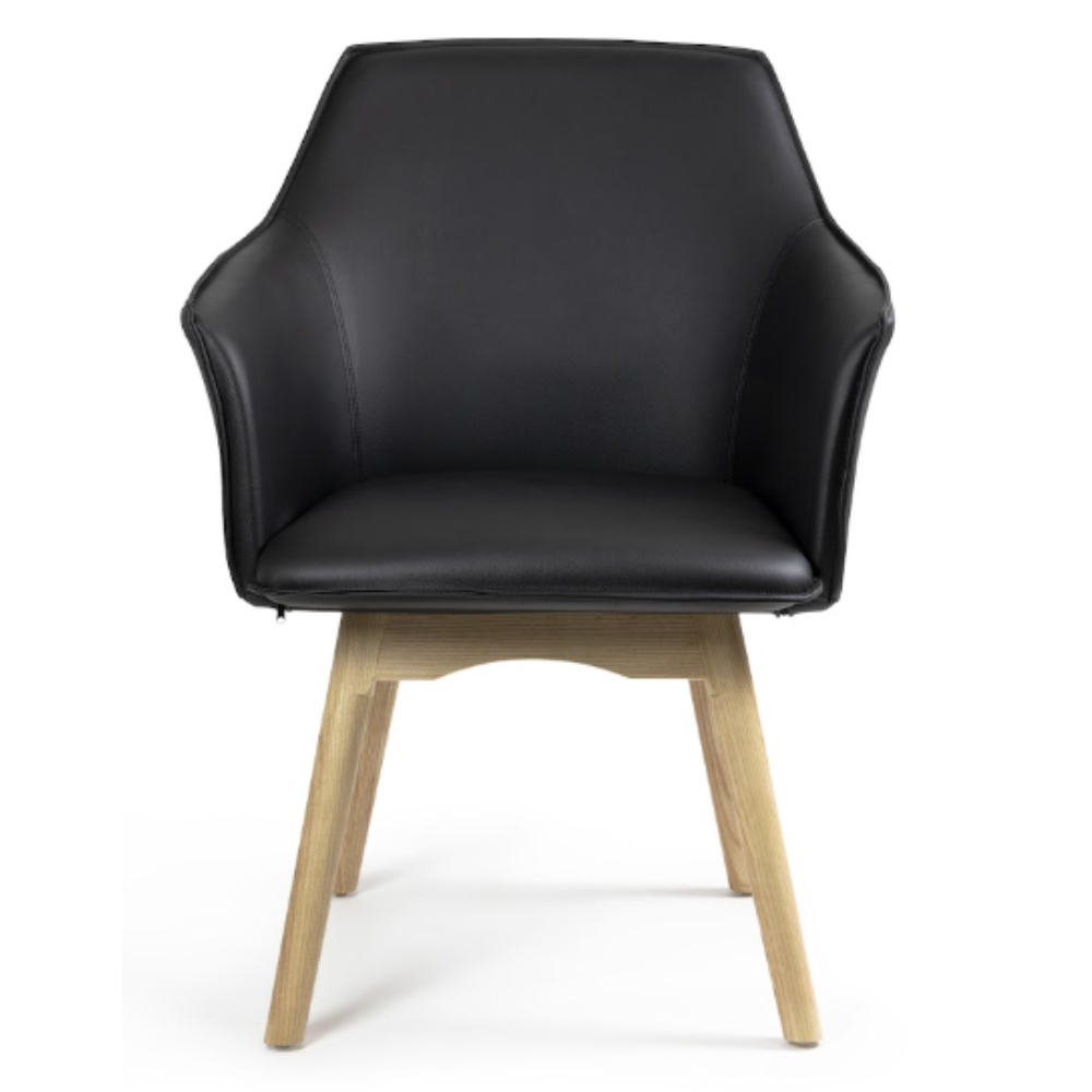 Silla Tapizada Vinil Troop Base de Madera
