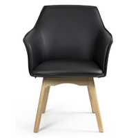 Silla Tapizada Vinil Troop Base de Madera