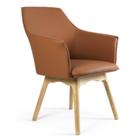 Silla Tapizada Vinil Troop Base de Madera