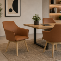 Silla Tapizada Vinil Troop Base de Madera