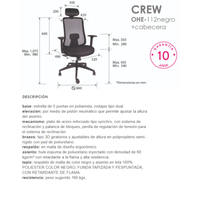 Silla Ejecutiva Crew negro OHE-112