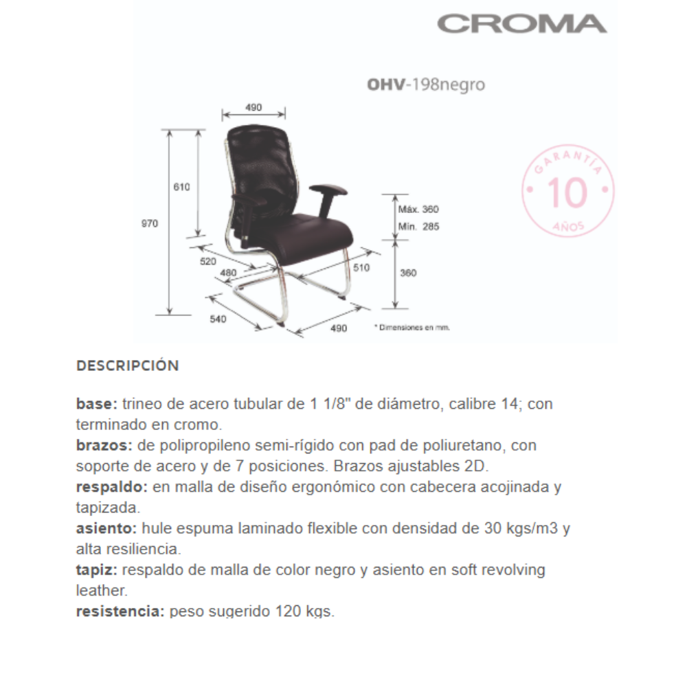 Silla Croma Visitante OHV-198