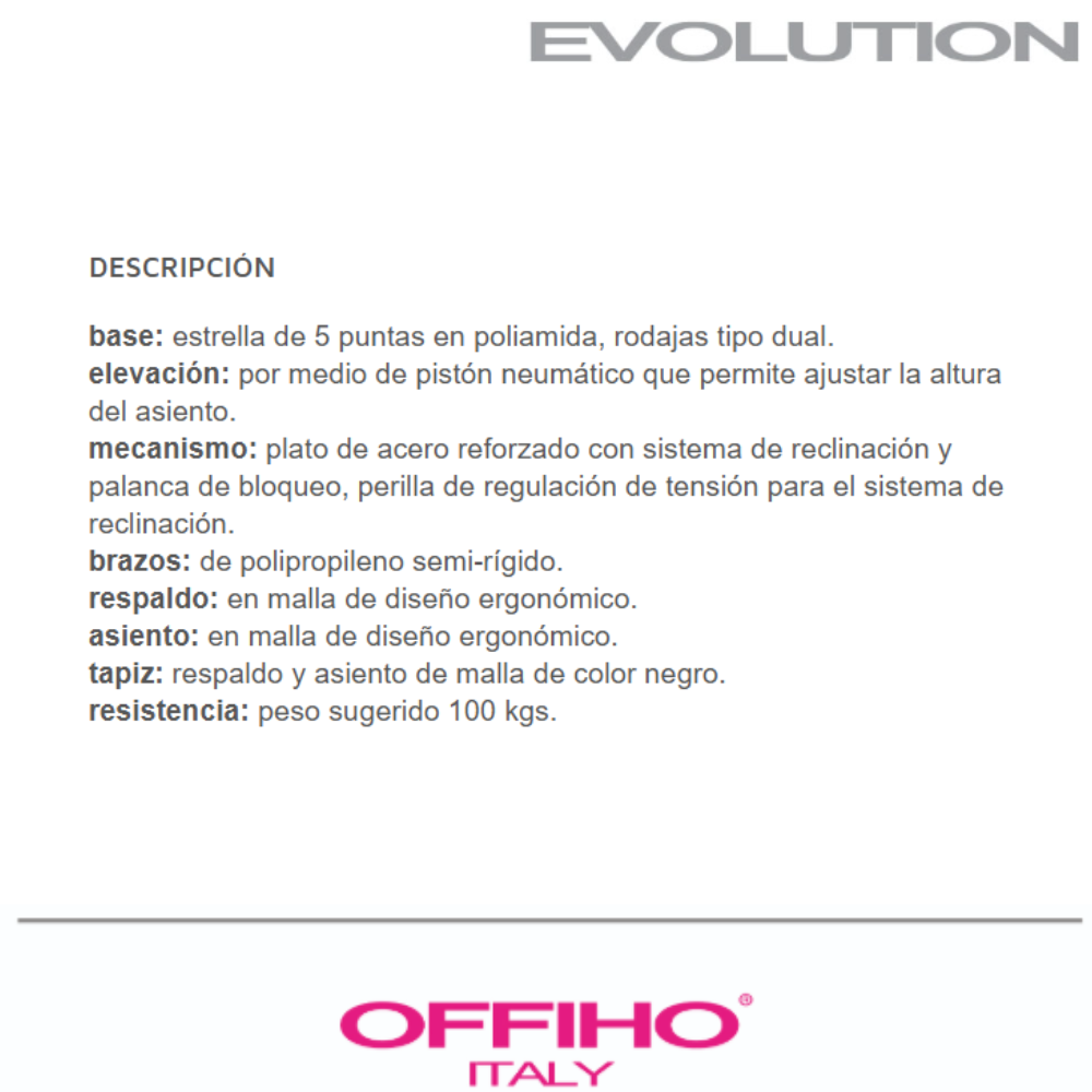 Silla Operativa Evolution