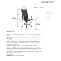 Silla Goetz negro respaldo Alto para mesa de Juntas OHE-205
