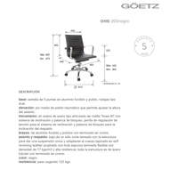 Silla Goetz negro respaldo bajo para mesa de Juntas OHE-203