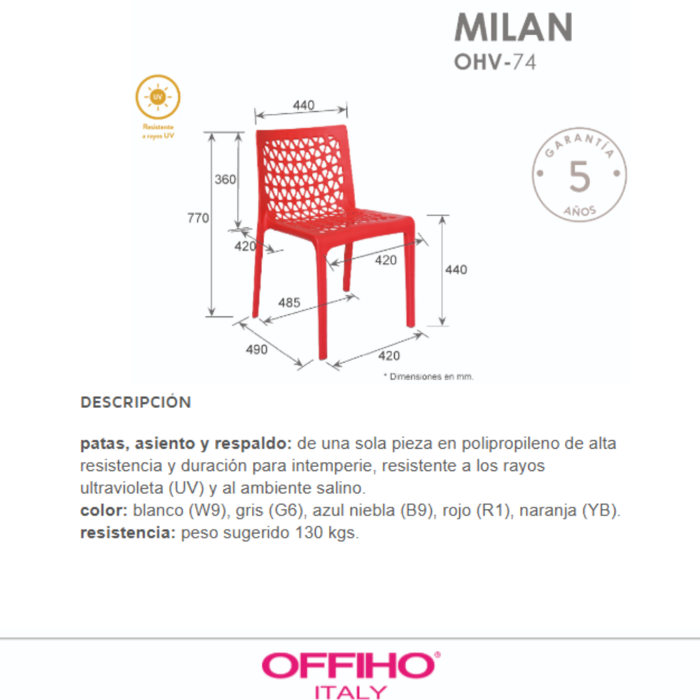 Silla para Exterior Milan