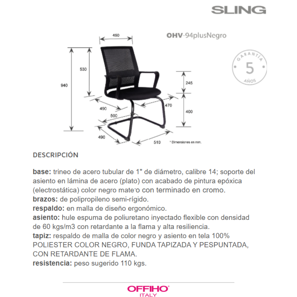 Silla Para Visitante Sling