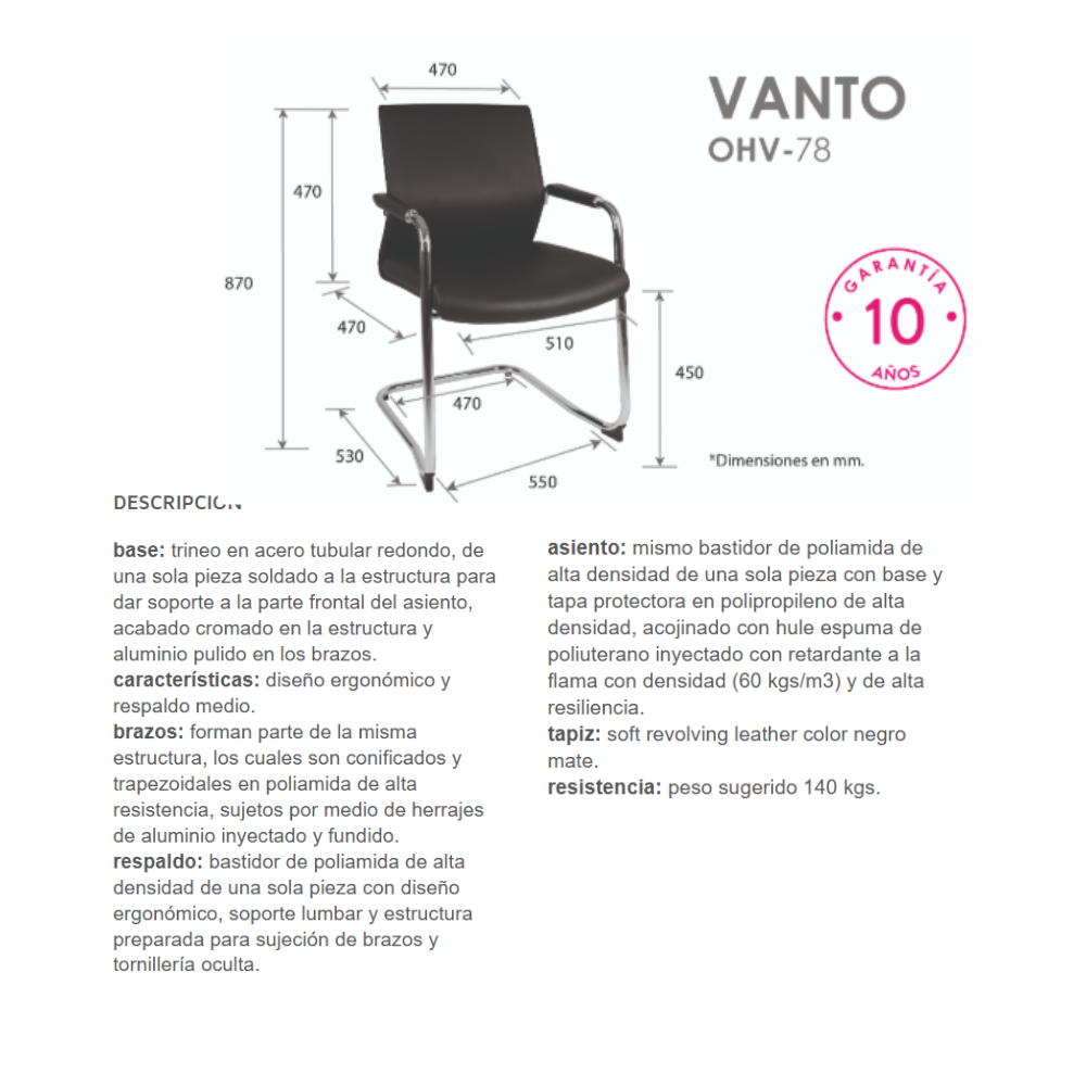 Sillón Vanto visitante OHV-78