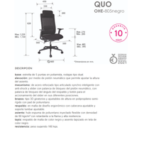 Silla Quo Ejecutiva Negro Cabecera OHE-805