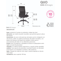 Silla Quo Ejecutiva Negro OHE-803