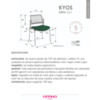 Silla para Visitante Kyos 4 Patas Tapizada Respaldo Malla