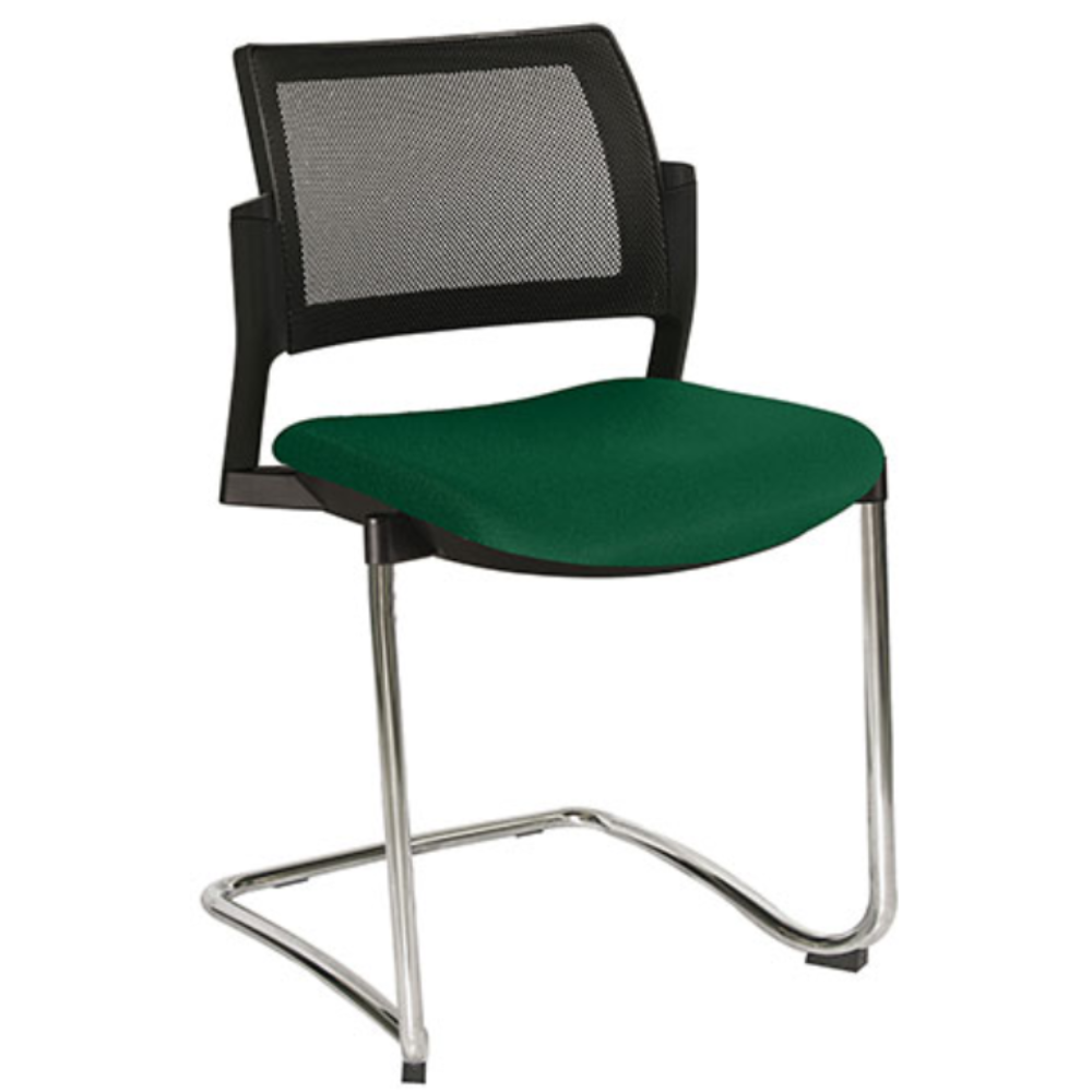 Silla para Visitante Kyos Base Patin Tapizada Respaldo Malla