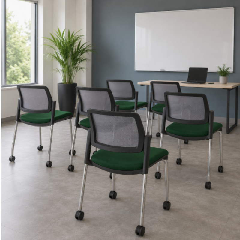 Silla para Visitante Kyos 4 Patas Tapizada Respaldo Malla OHV-368