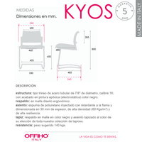Silla para Visitante Kyos Base Patin Tapizada Respaldo Malla