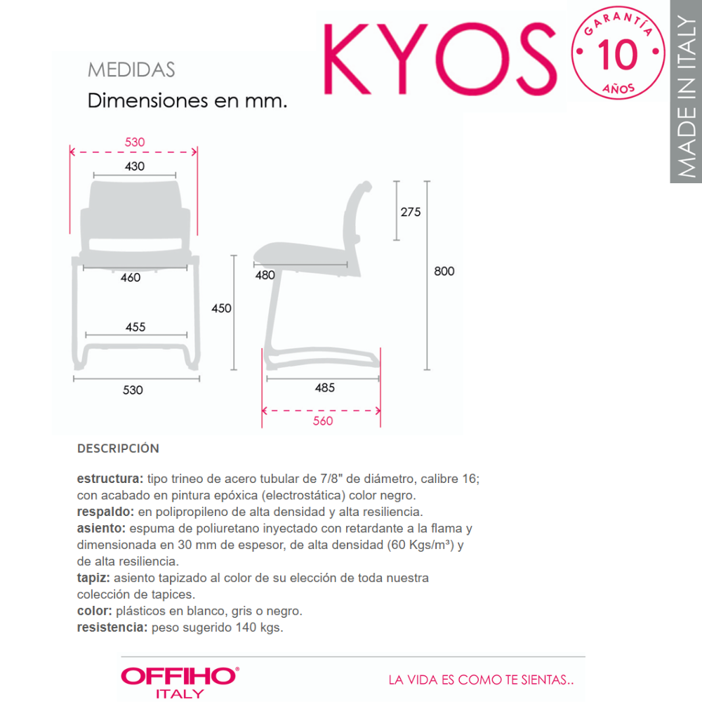 Silla para Visitante Kyos Base Patin Semitapizado