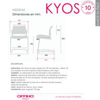 Silla para Visitante Kyos Base Patin Semitapizado
