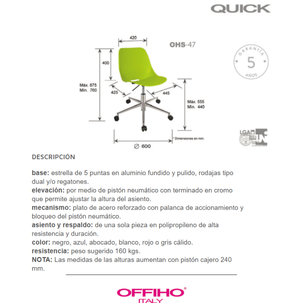 Silla Operativa Quick