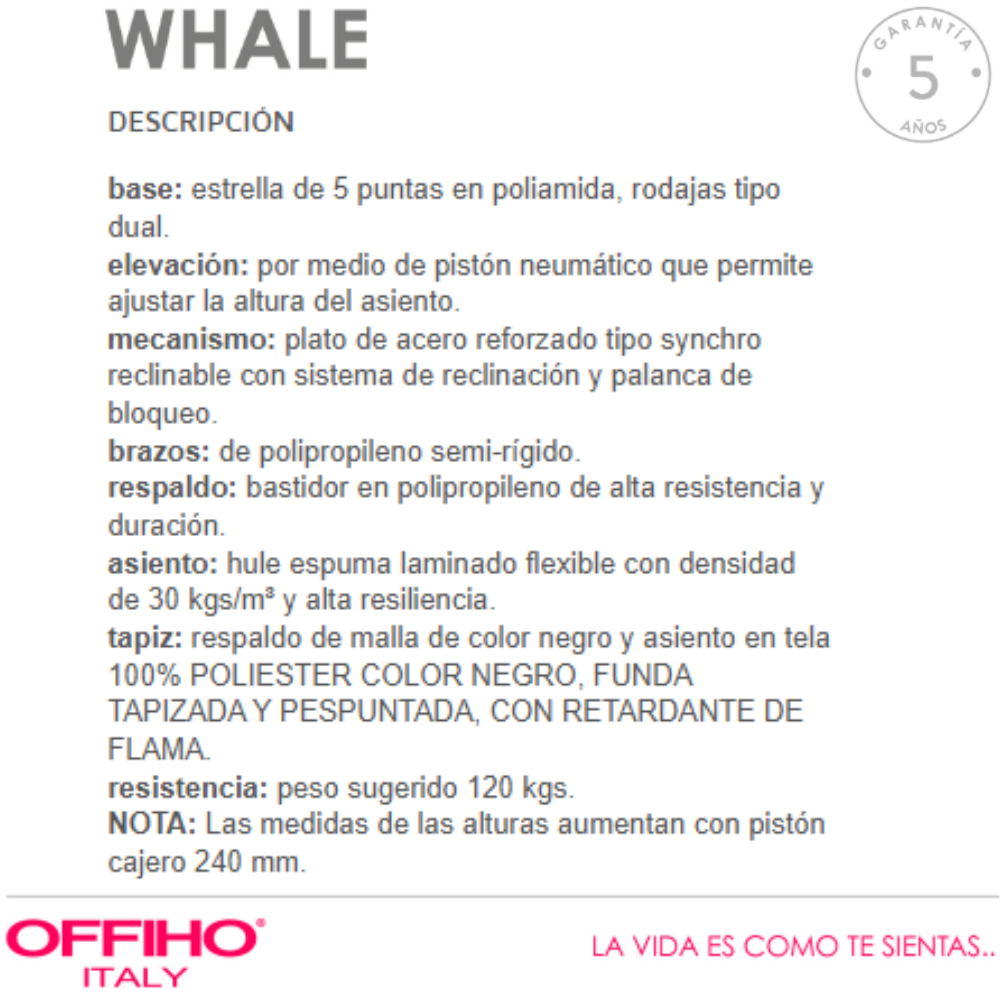 Silla Operativa Whale