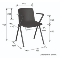 Silla Plus apilable sin brazos
