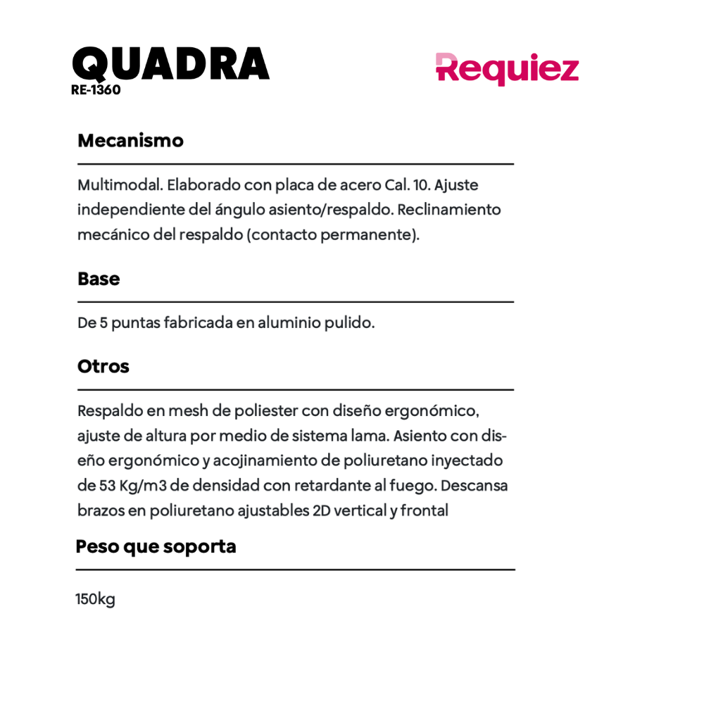 Silla Ejecutiva Quadra RE-1360