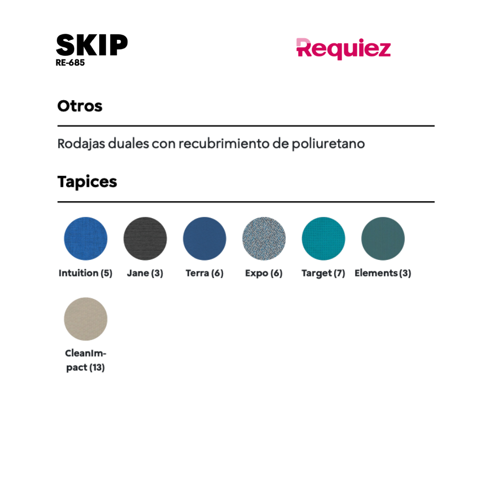 Silla Skip 4 Puntos con Rodajas RE-685