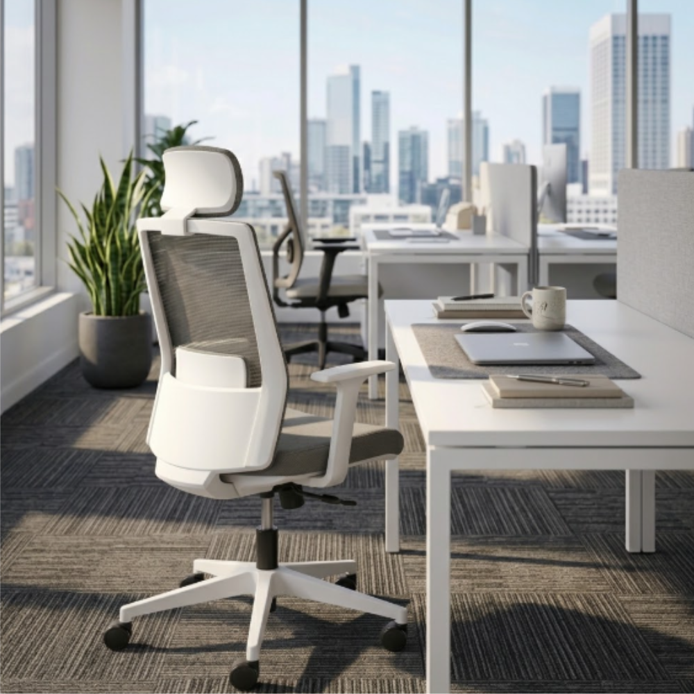 Silla Ejecutiva Artic White Respaldo Alto